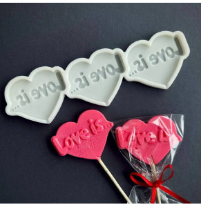 Силіконовий молд для льодяників Love is
