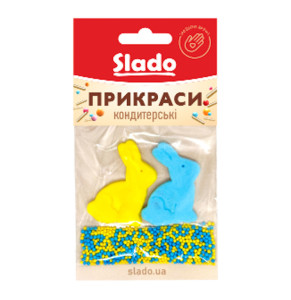 Прикраса для торта Жовто-блакитні пухнастики №3 15г
