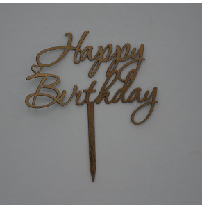 Топпер з картону Happy Birthday золото