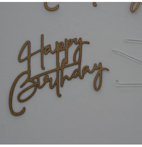 Топпер з картону Happy Birthday золото