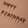 Свічки на торт "Happy Birthday" бронза