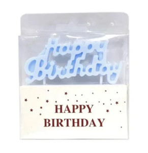 Свічки на торт "Happy Birthday" блакитні