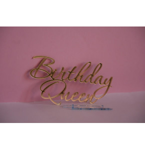 Бічний топер акриловий Birthday Queen Золото