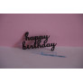 Чорний топер з полістиролу  "Happy Birthday"