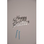 Срібний топер з полістиролу Happy birthday princess