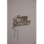Золотий топер Happy Birthday Princess