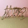 Золотий топер з полістиролу “Happy Birthday”