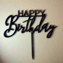 Топер акриловий Happy Birthday (З днем народження) Чорний