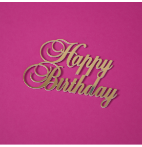 Золотий топер з полістиролу “Happy Birthday”