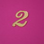 Золотий топер акриловий цифра 2 бічний
