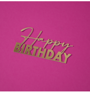 Золотий топер з полістиролу “Happy Birthday”